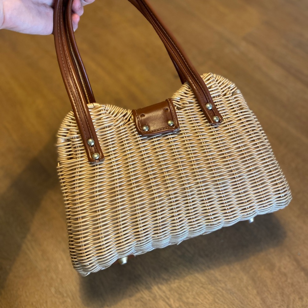 Vintage Brown Woven Handbag - Picture 5 of 10